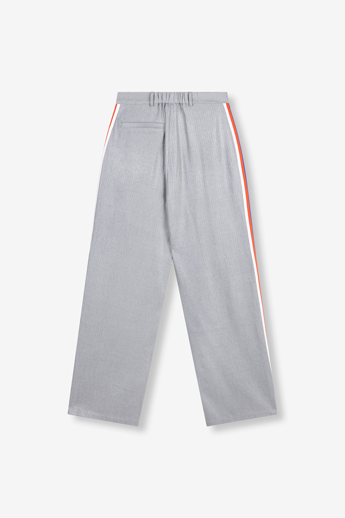 Pantalon Herringbone Alix The Label avec taille élastiquée et broderie sous la poche arrière