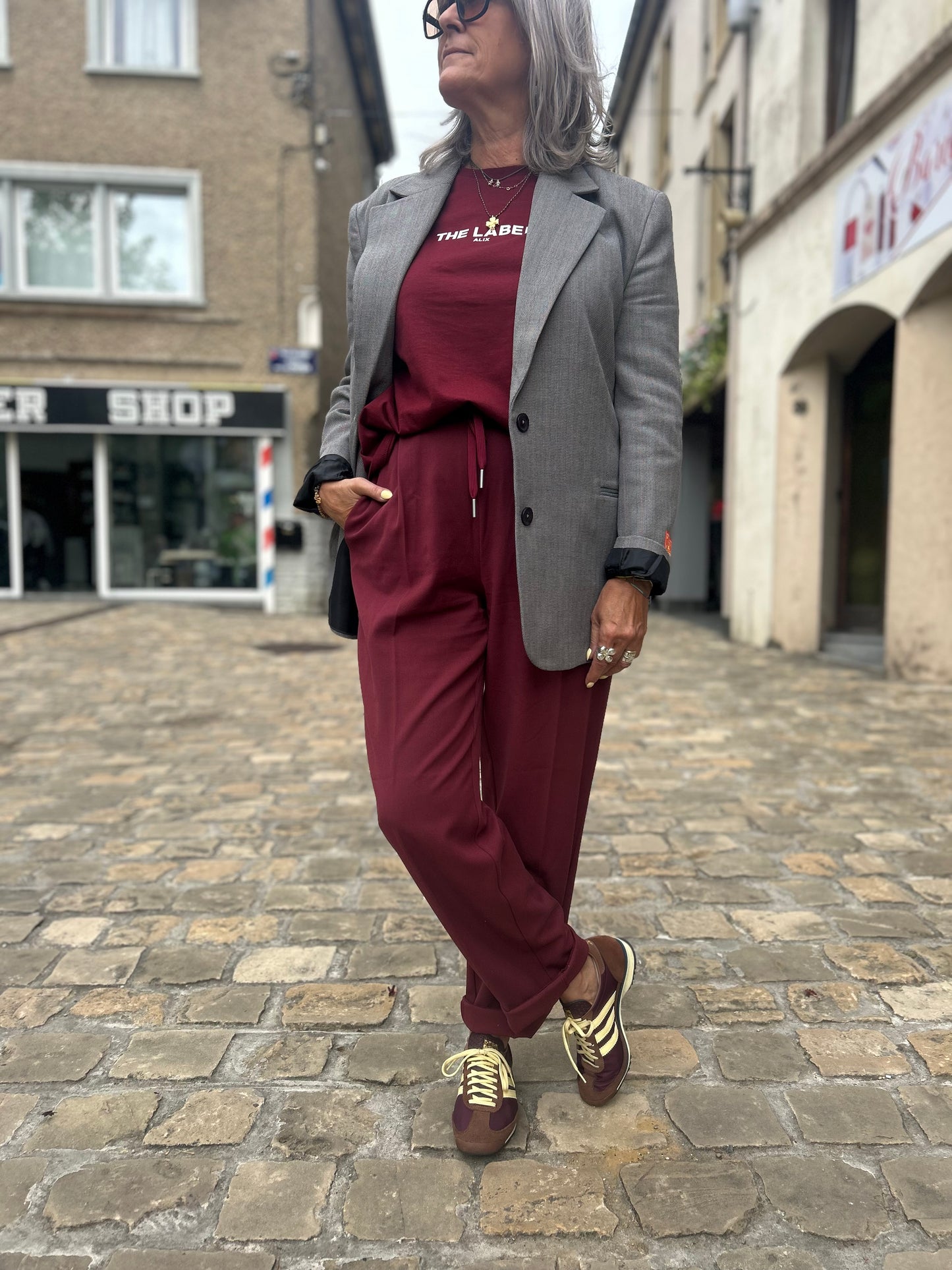 Pantalon Melange Bordeaux