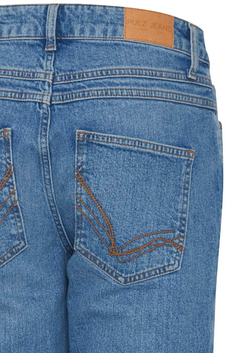 Jeans bleu medium coupe droite prêt-à-porter féminin provincfe de luxembourg