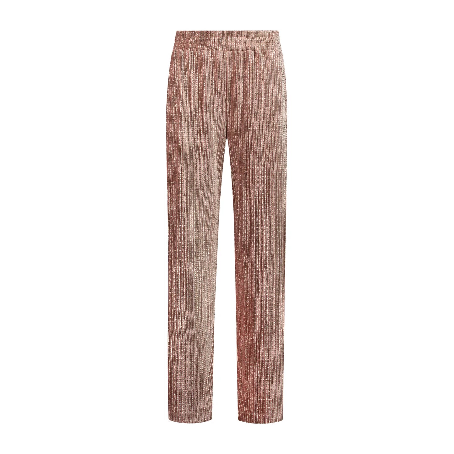 Pantalon velours vieux rose et doré large