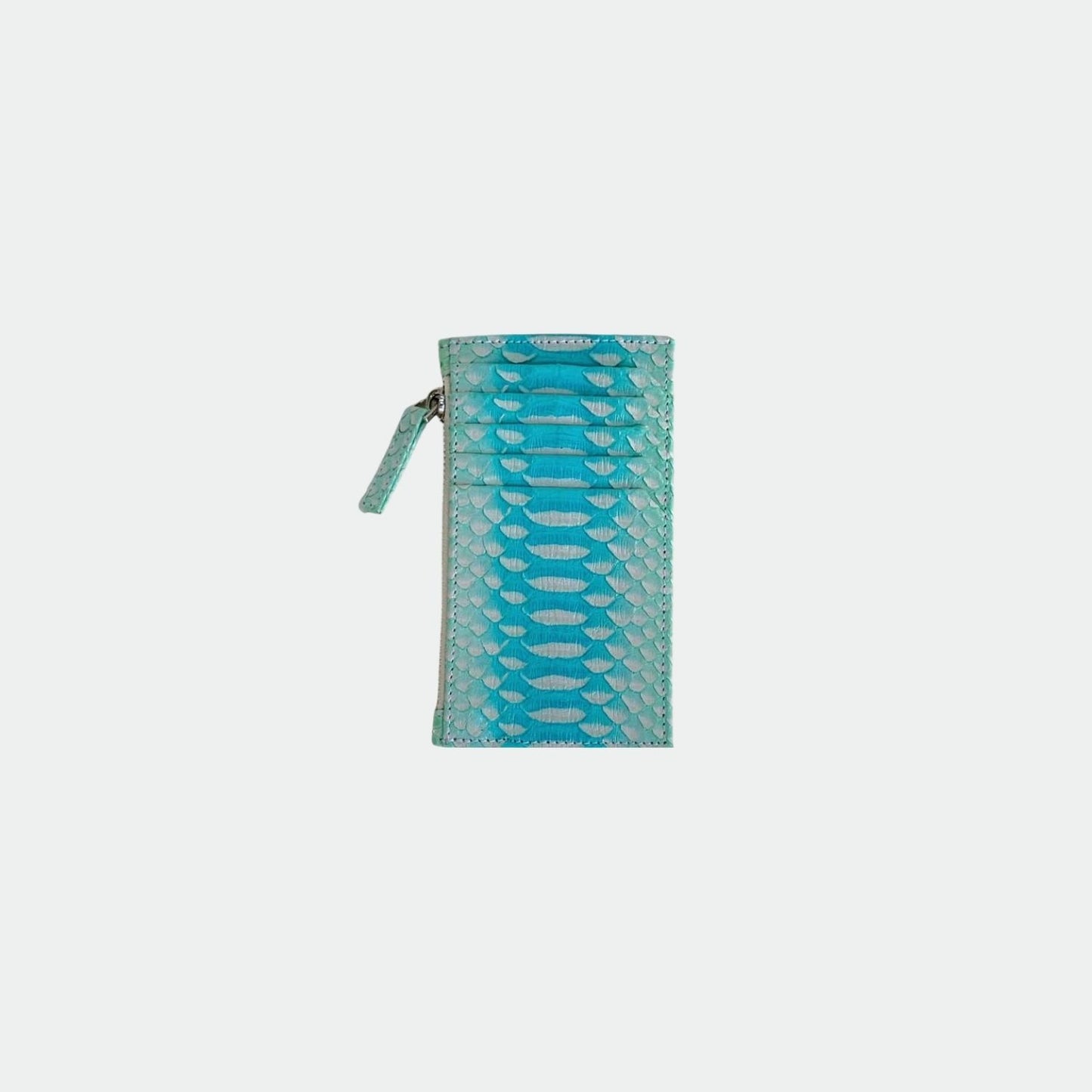 Porte-cartes et monnaie python dégradé de bleu sista paris