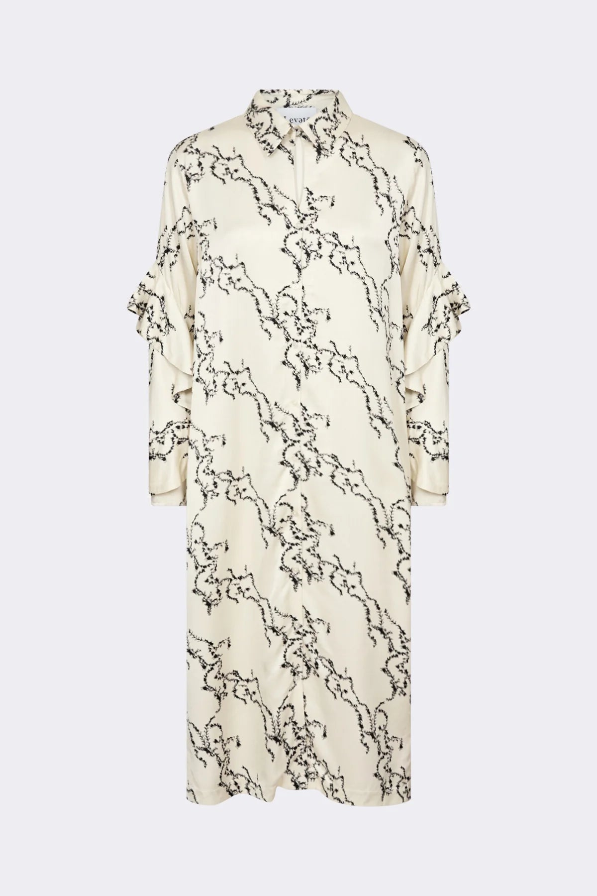 Robe longue fond écru et imprimé graphique Levete Room Belgique