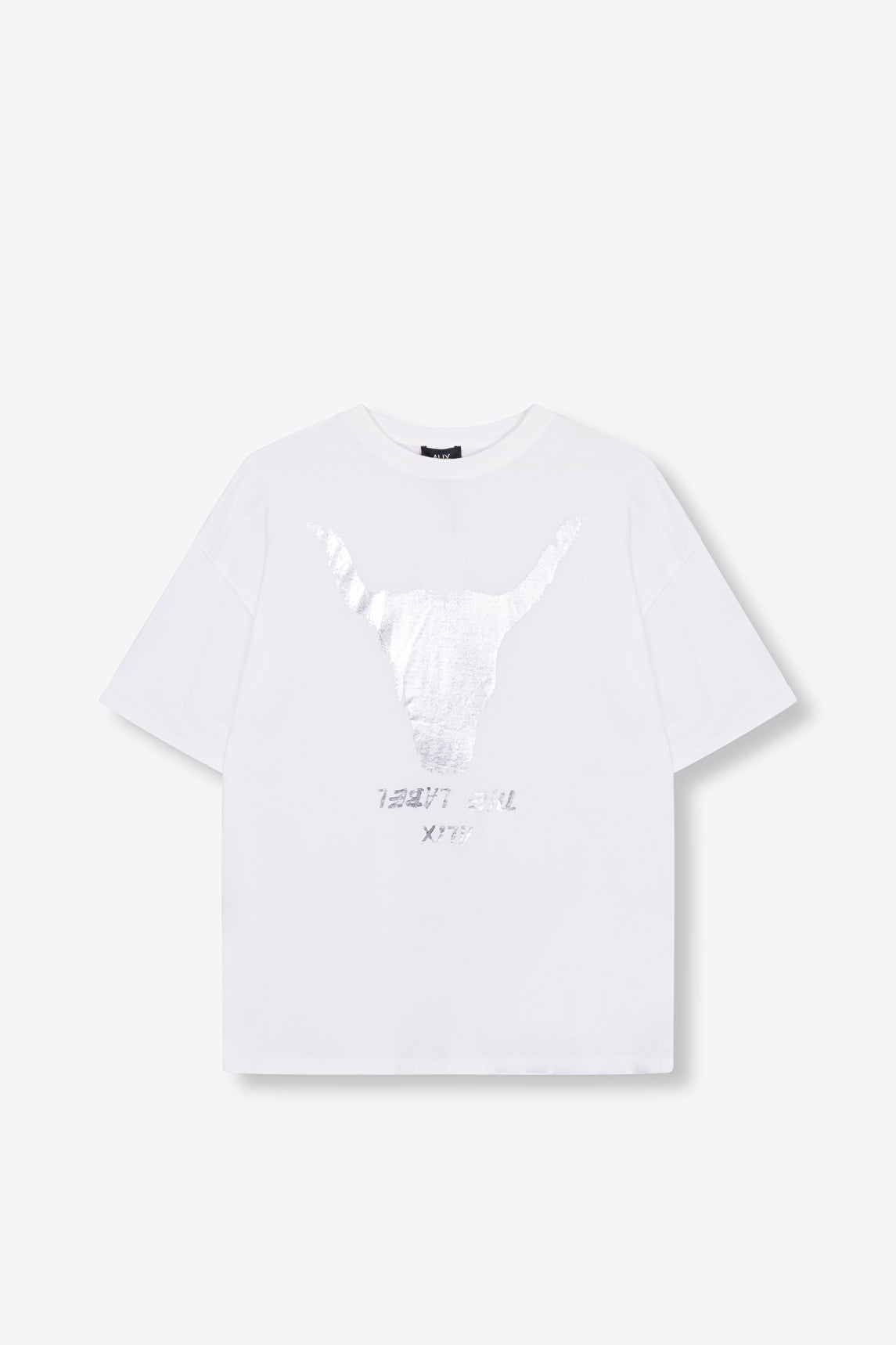 T-shirt blanc femme avec taureau argenté Alix the Label Virton Belgique Gaume