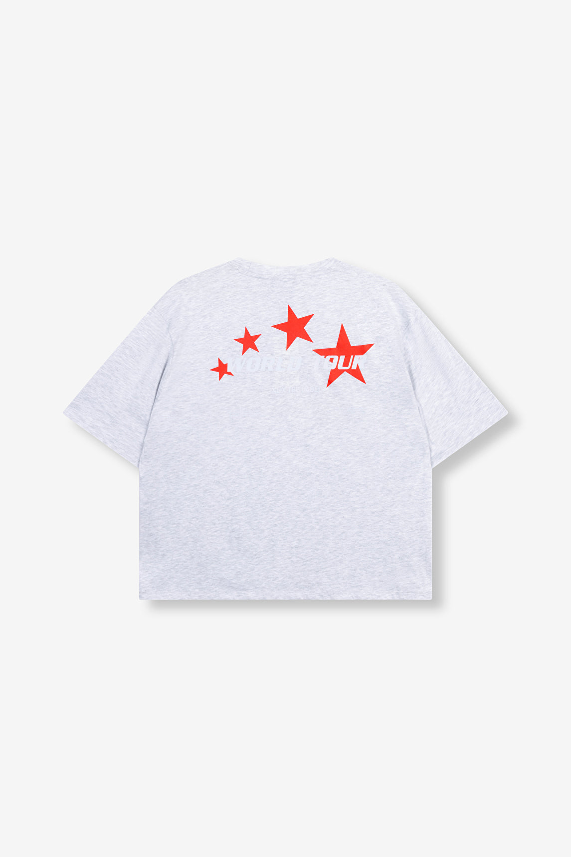 T-shirt gris clair Alix The Label Ticket To Adventures vu de dos avec imprimé étoiles rouges