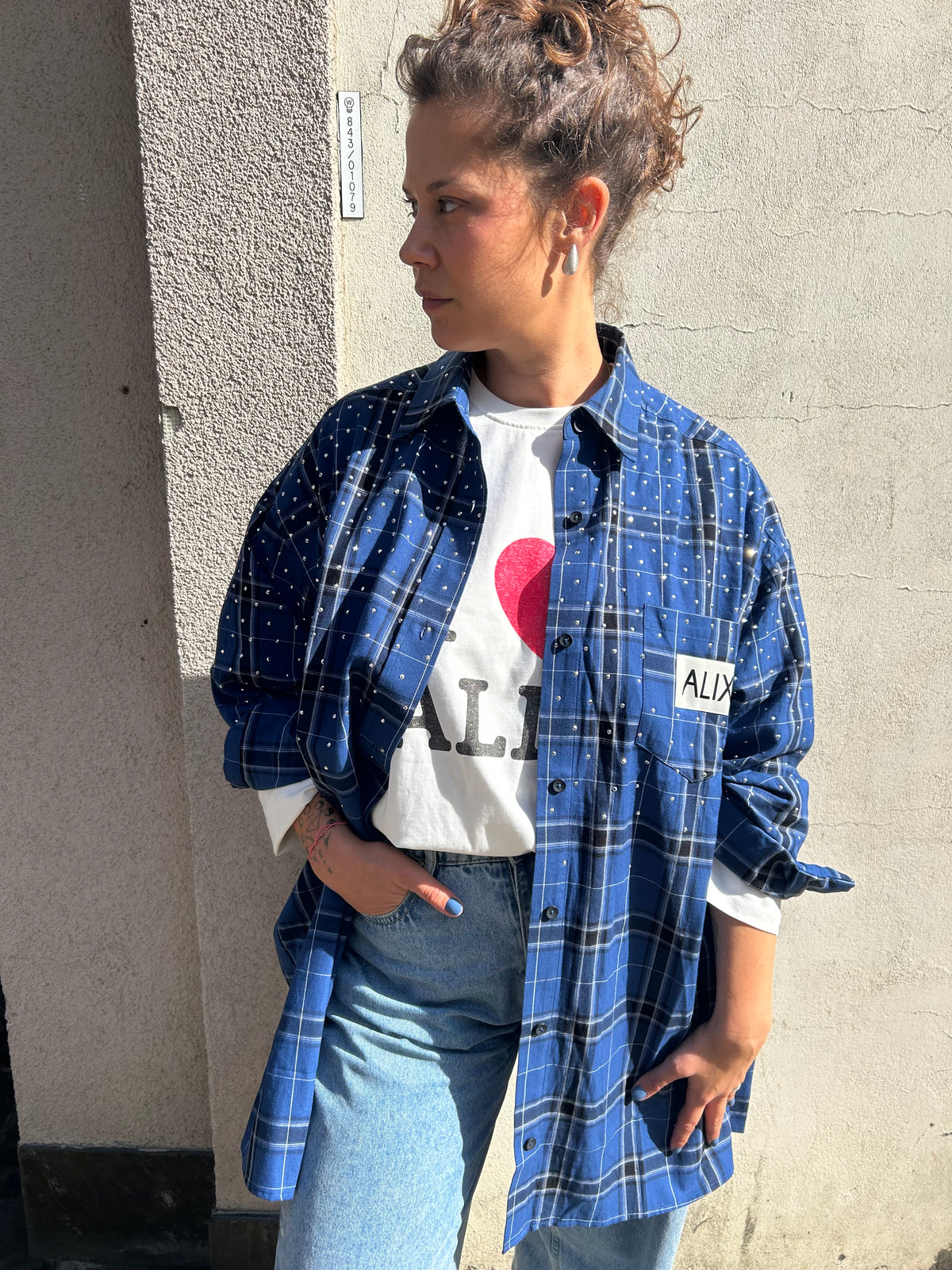 Blouse Studded Check