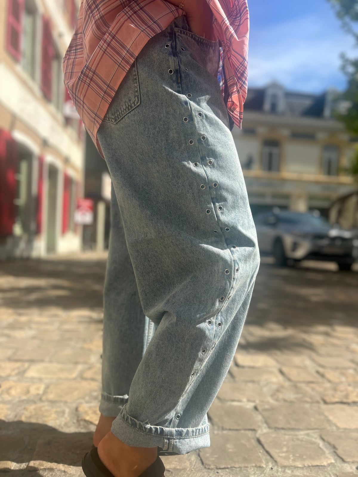 Jean Barrel Studded