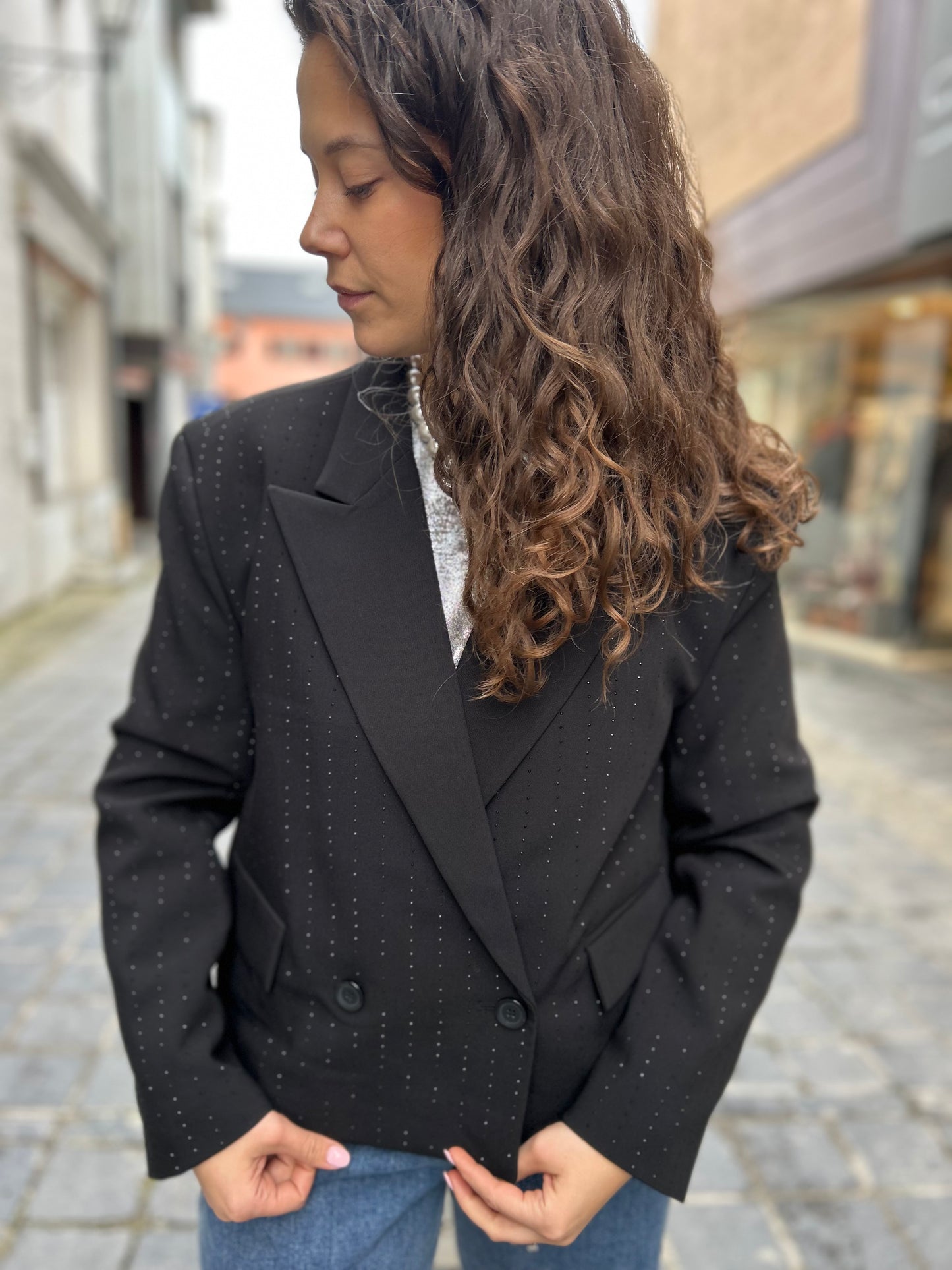 Blazer Cropped Studs