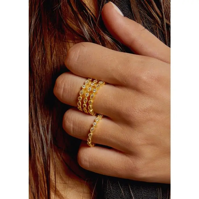 Bague Triple Infinity MYA BAY - bague femme 3 anneaux dorée à l'or fin 24 carats boutique bijoux à Virton en Belgique