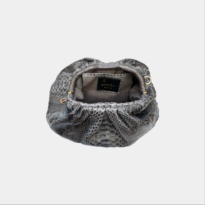 Big Uniq Gris Sista - pochette de soirée effet croco python grise