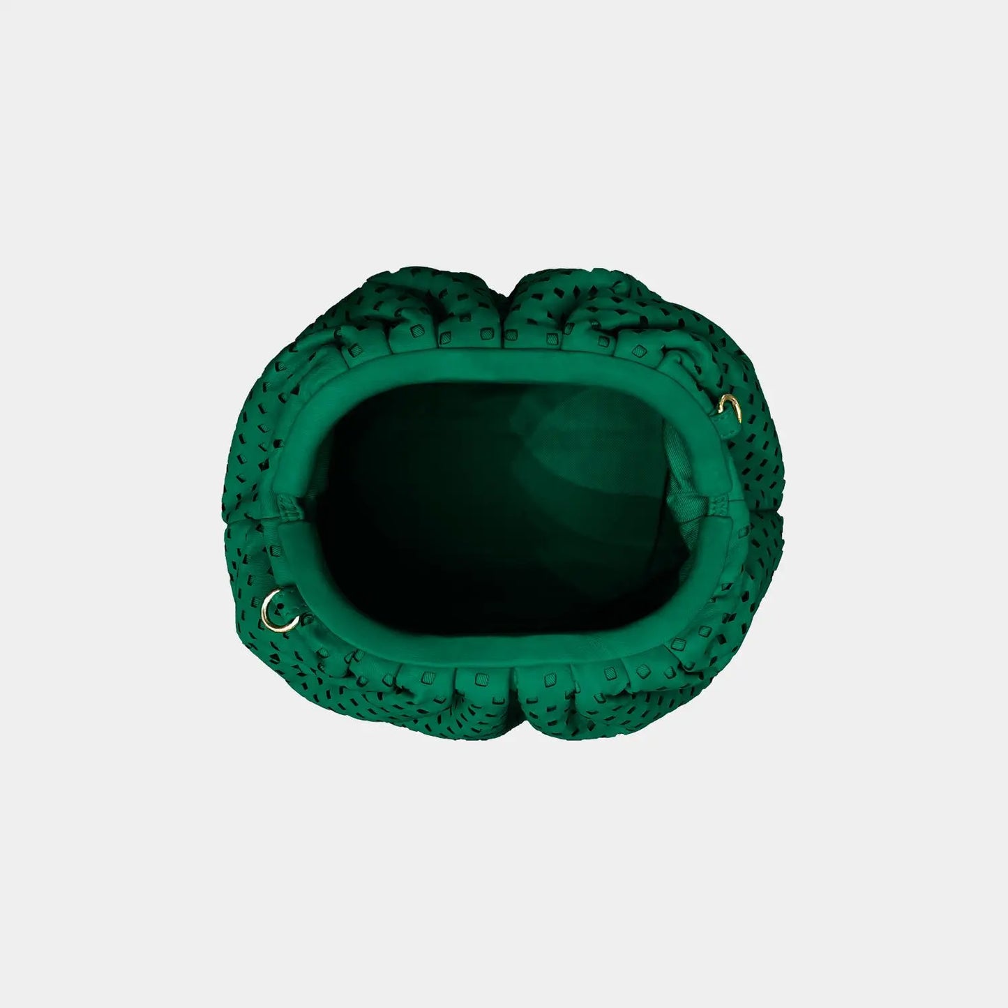 Big Uniq Perforate Verde Sista - pochette de soirée en cuir verte perforée