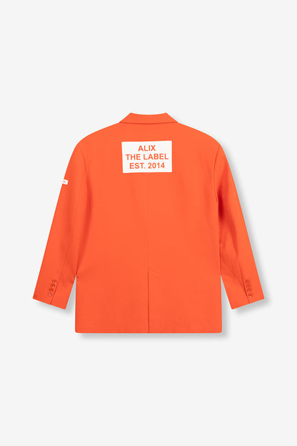 Blazer Flowy oversize orange Alix The Label - vue de dos pour un look tendance au quotidien