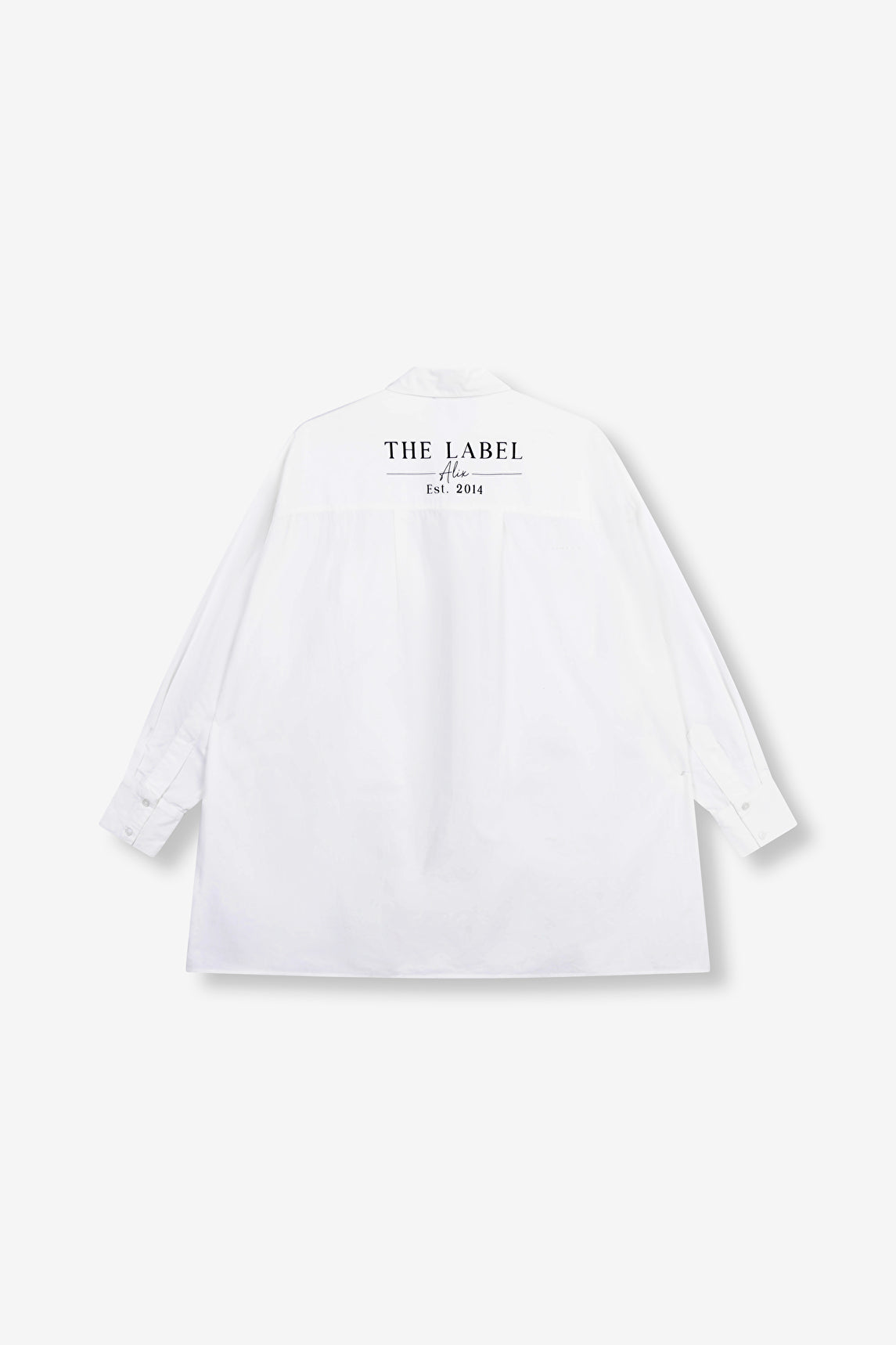 Blouse Oversized Poplin blanche Alix The Label avec poche poitrine brodée ALIX