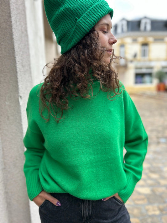 Bonnet Trixie SAINT-TROPEZ vert mailles chaudes accessoires têtes femme