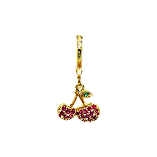 Boucle d'oreille pendante cerises