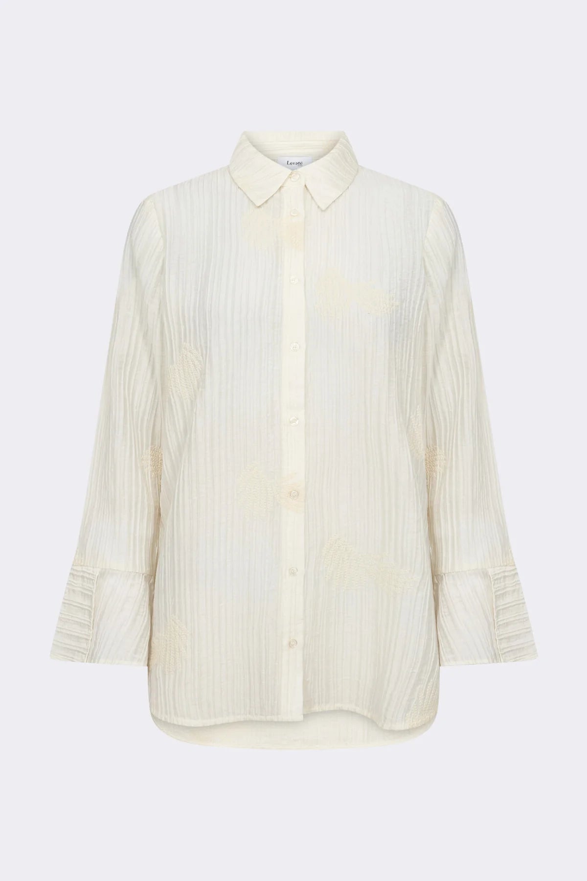 Chemise Orban écrue Levete Room avec motifs texturés, col classique et larges manchettes