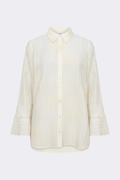 Chemise Orban écrue Levete Room avec motifs texturés, col classique et larges manchettes