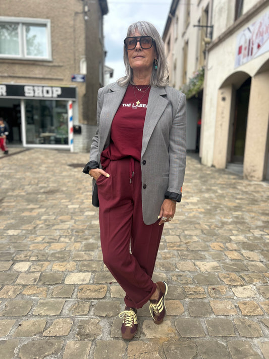 Pantalon Melange Bordeaux