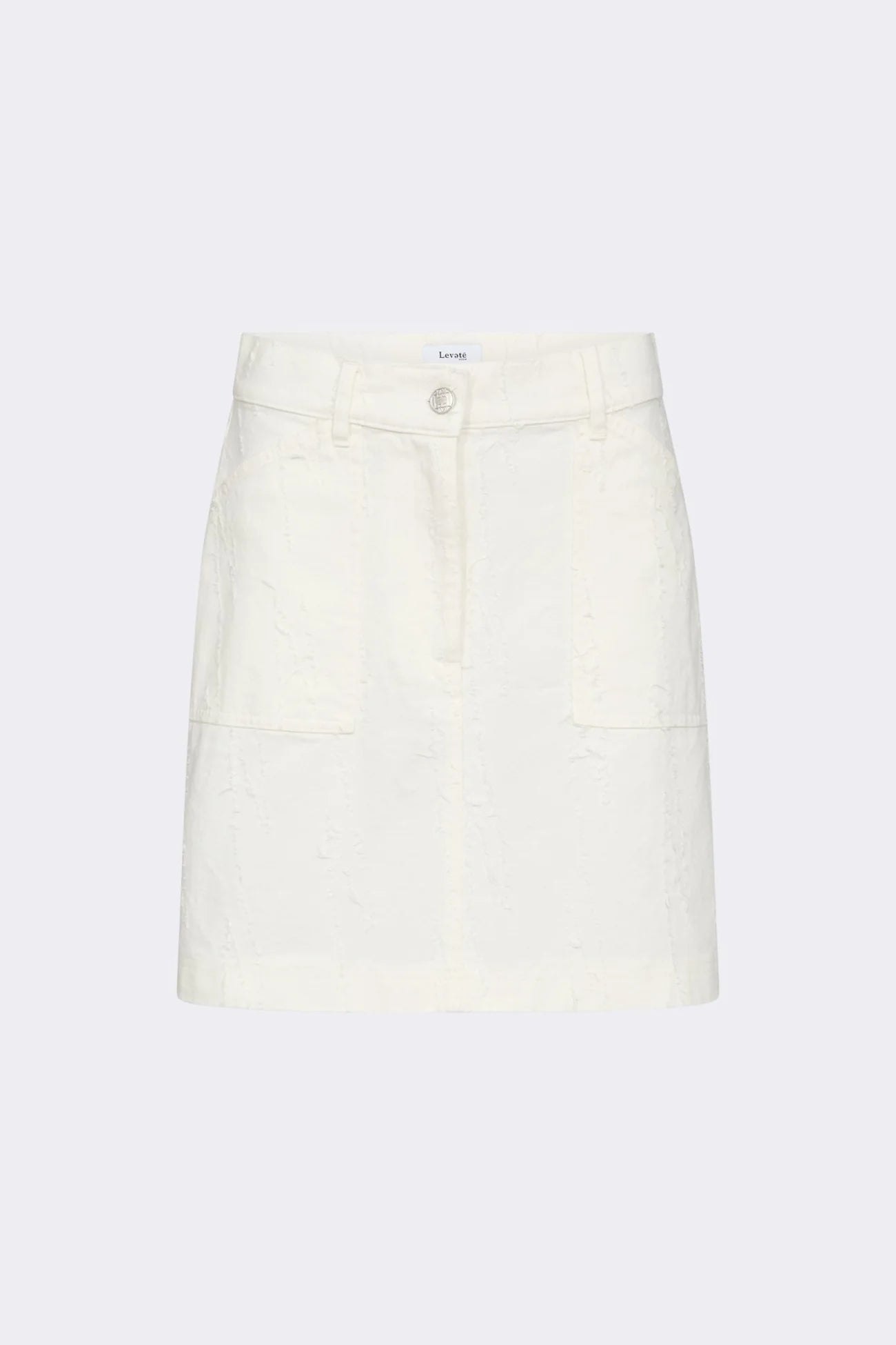 Mini-jupe blanche en jean avec effet usé Levete Room