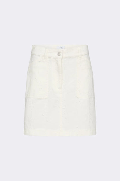 Mini-jupe blanche en jean avec effet usé Levete Room