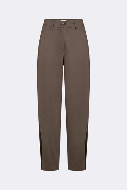 Pantalon brun avec bouton à la cheville pour femme, boutique prêt-à-porter à Virton, Luxembourg