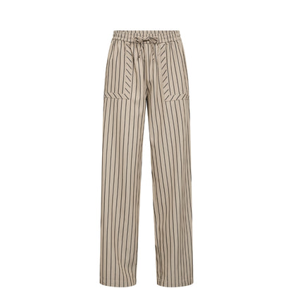 Pantalon Levete Romme brun à rayures