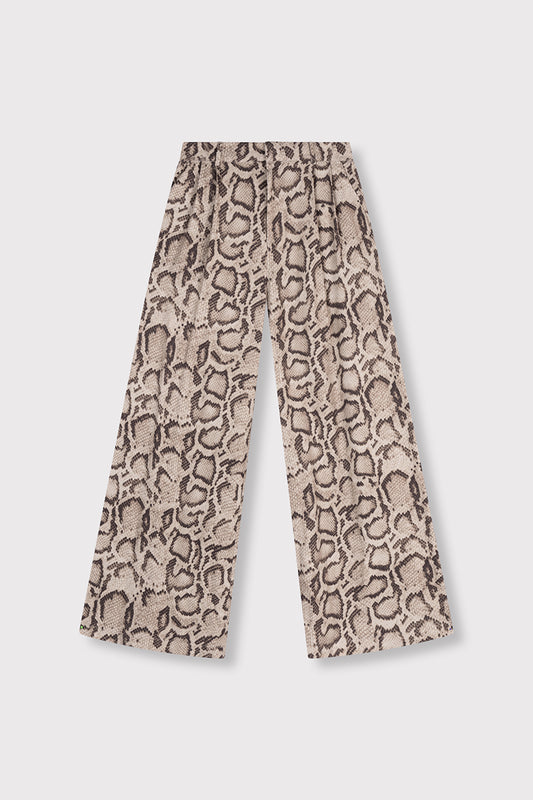 Pantalon large imprimé python beige et noir, boutique alix the label belgique