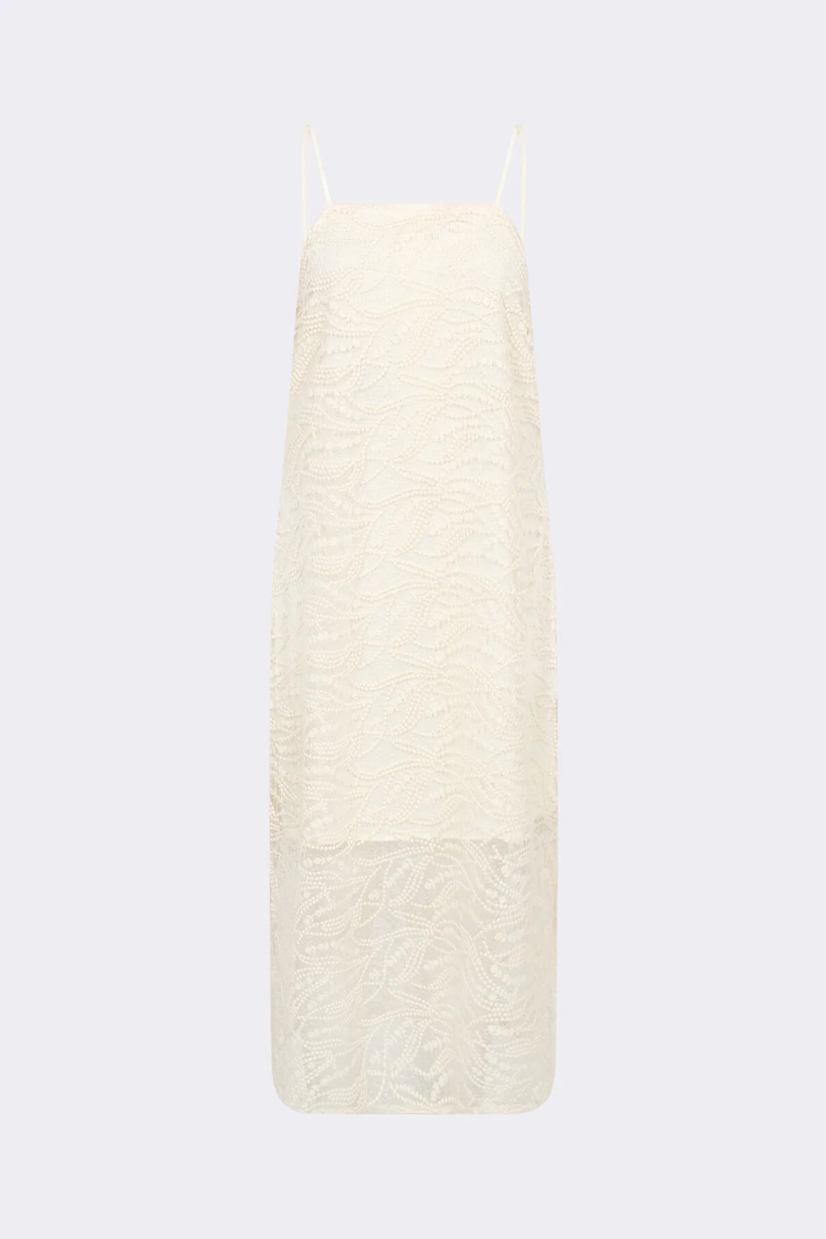 Robe écrue broderie et transparence Levete Room