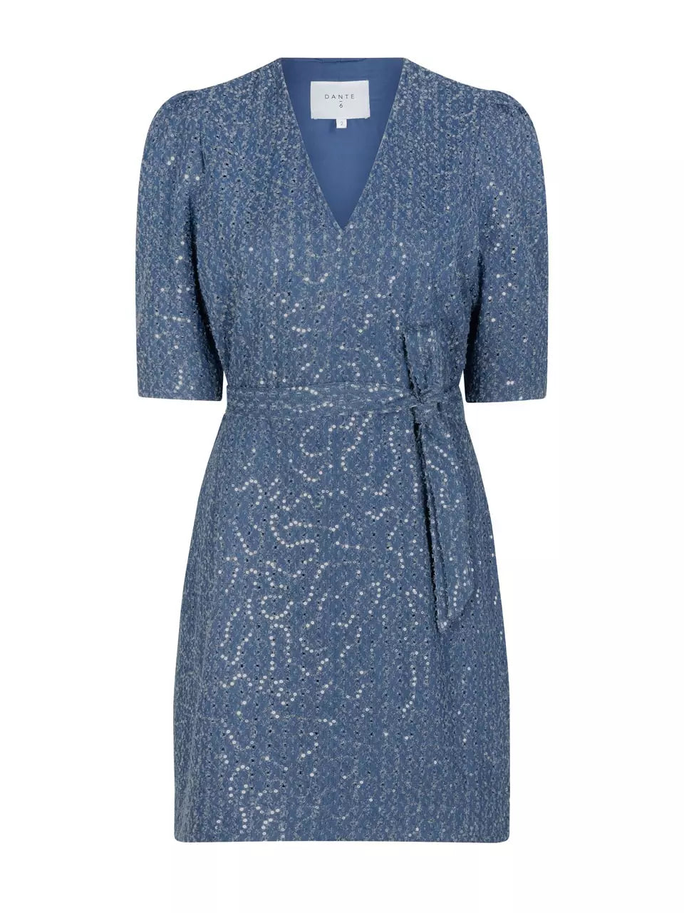 Robe en jean à sequins et broderies Dante6