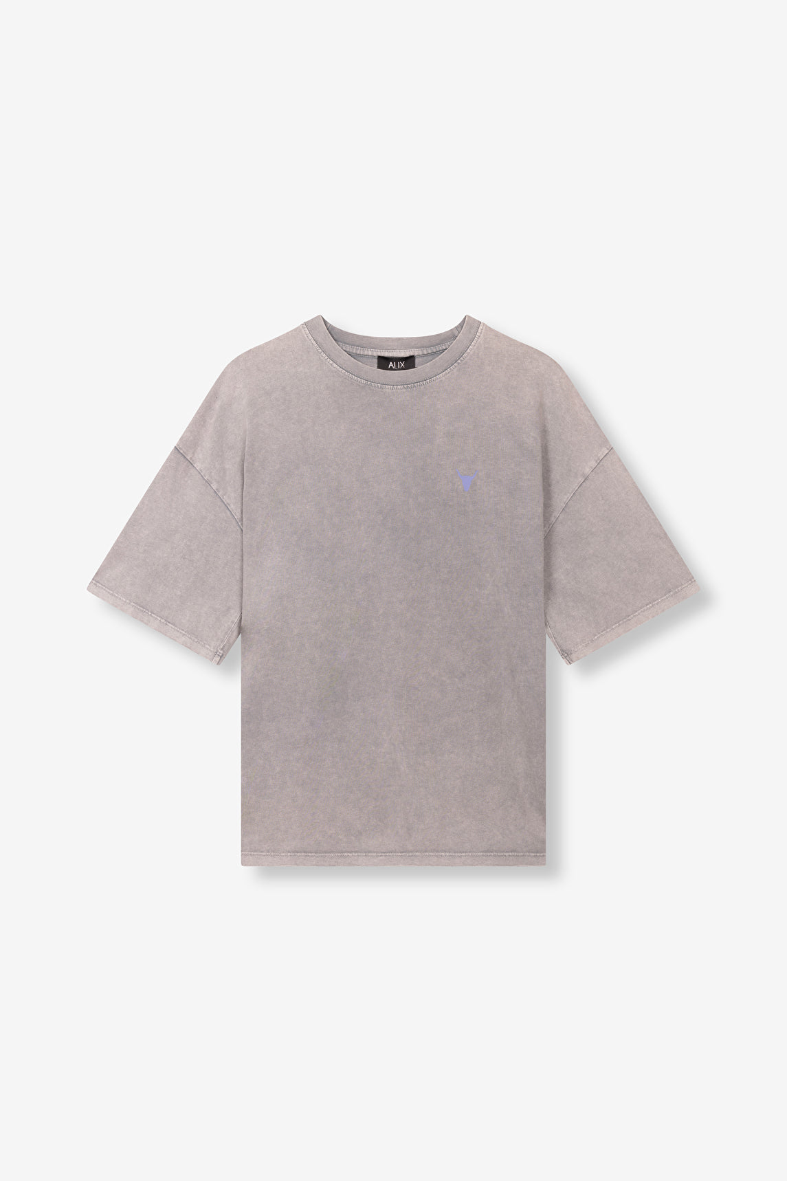 T-shirt femme gris clair avec tête de buffle alix the label