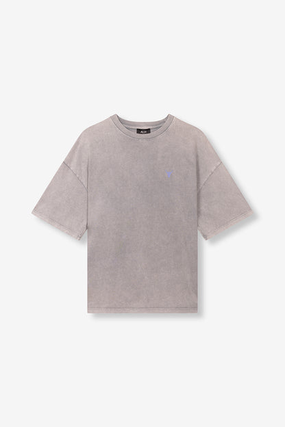 T-shirt femme gris clair avec tête de buffle alix the label