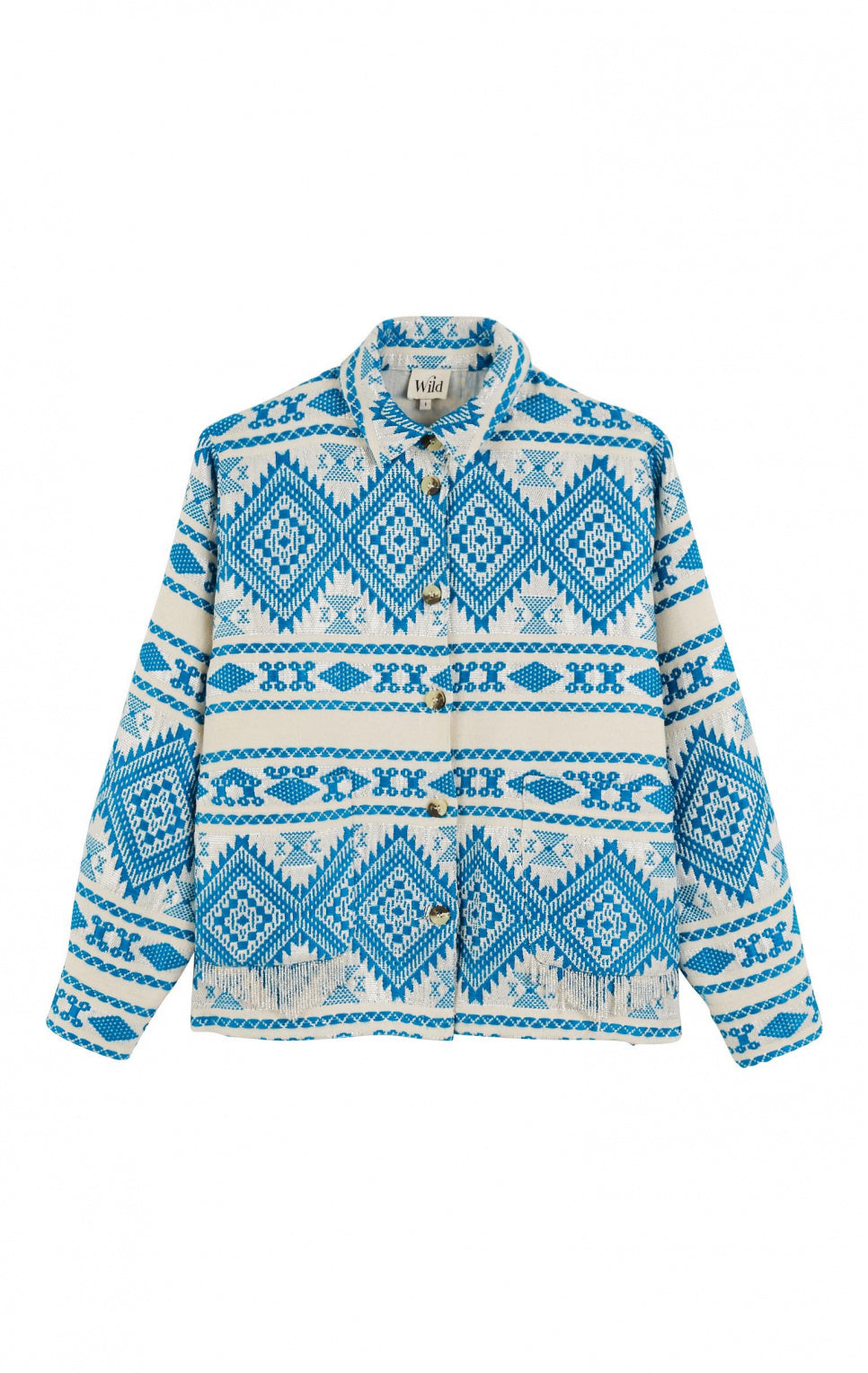 Veste turquoise et beige avec perles argentées Wild boutique femme Virton Belgique