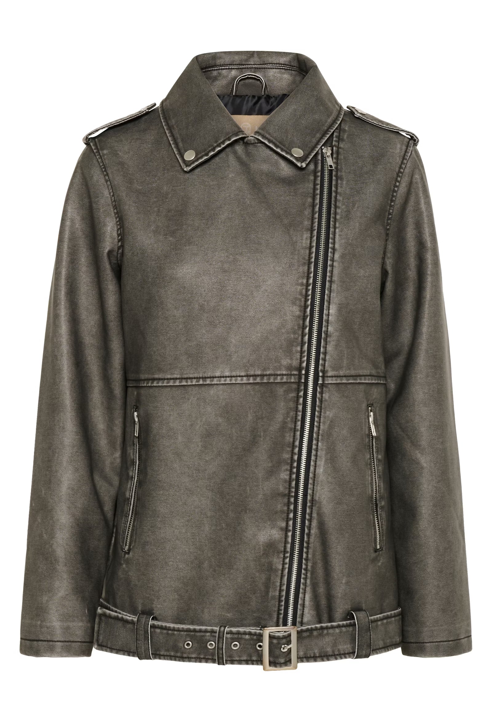 Perfecto oversize simili cuir gris boutique prêt-à-porter femme Luxembourg