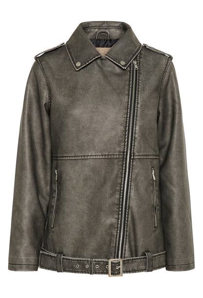 Perfecto oversize simili cuir gris boutique prêt-à-porter femme Luxembourg